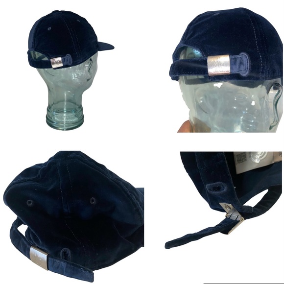 MONCLER Navy Logo Patch Velvet Baseball Cap Hat One Size - Picture 10 of 15